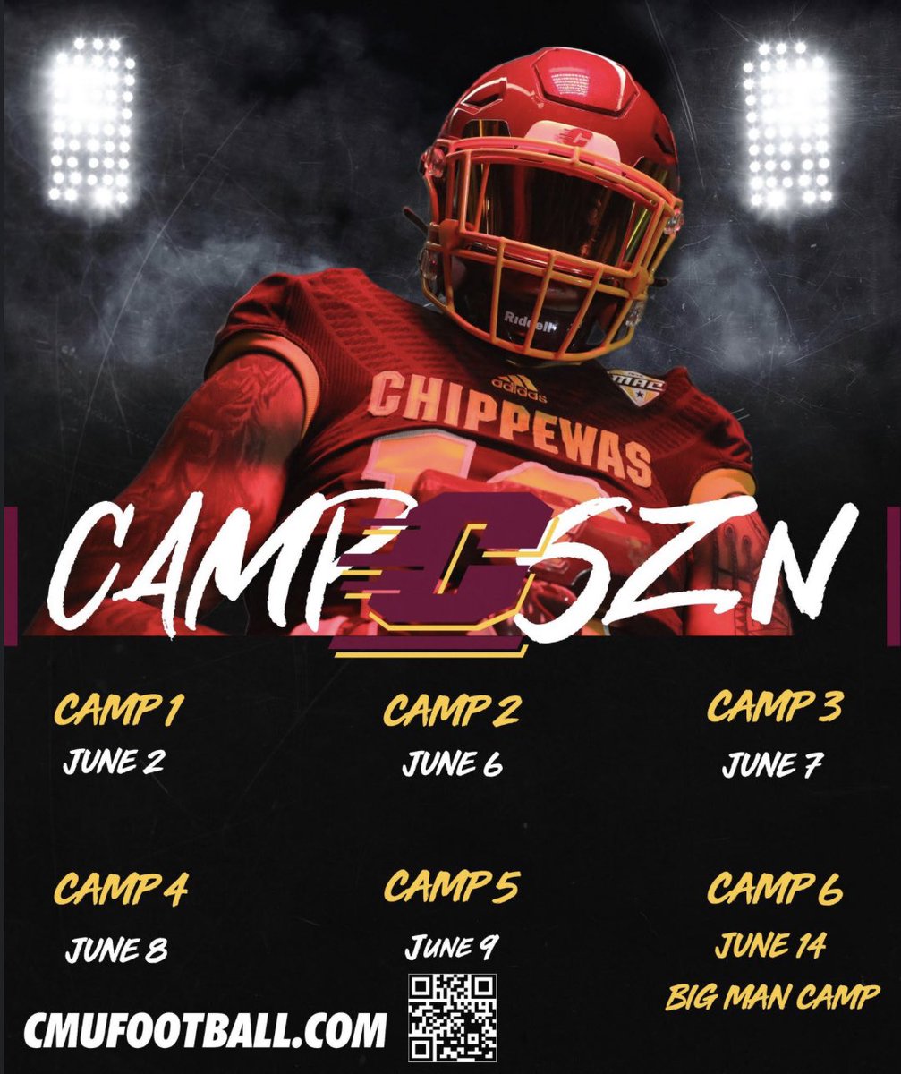 Thanks for the Invite @CoachCalley21 and @CoachMikeMcGee excited to compete !! @CMU_Football
