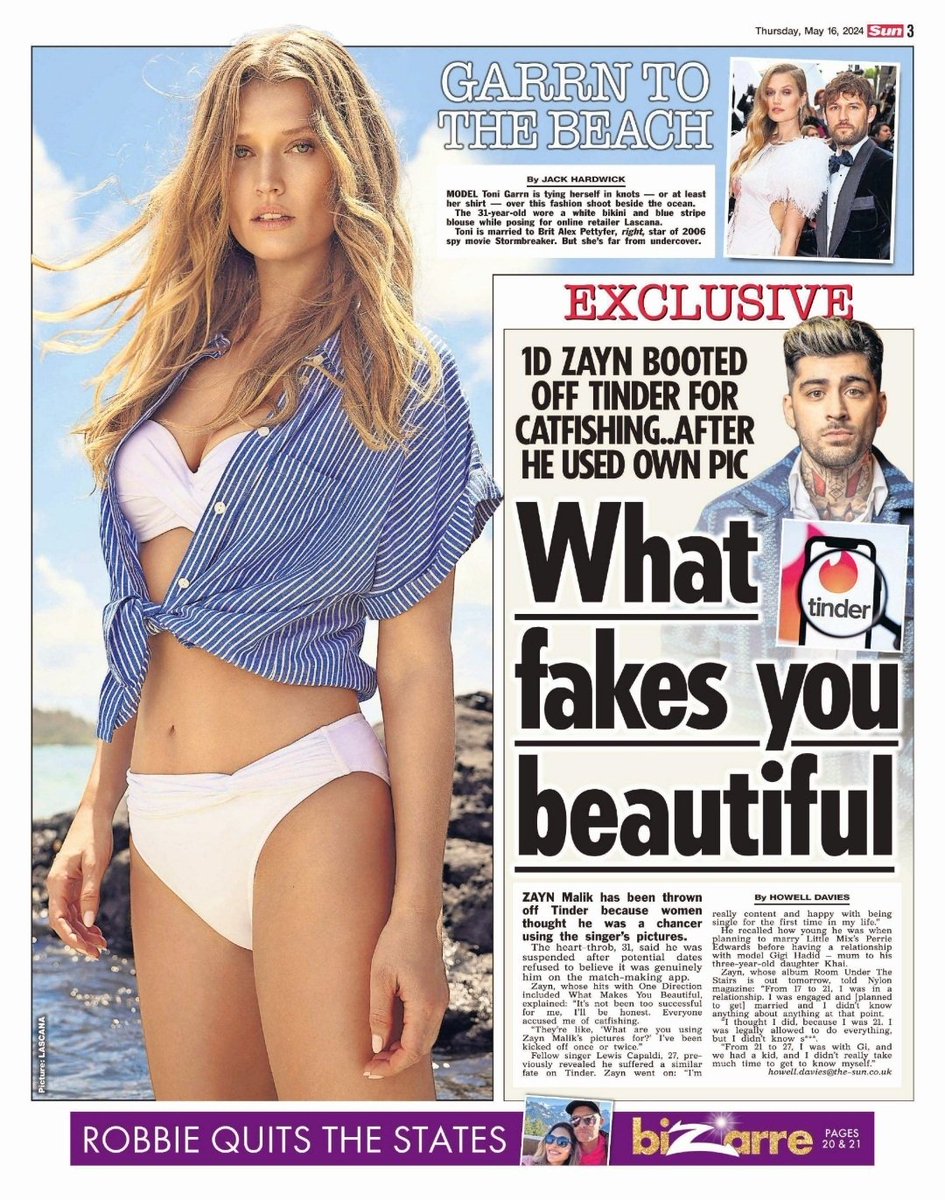 Page 3 - Thursday 16th May 2024 @J_model95 #ToniGarrn #page3 #dailystar #thesun #newspaper