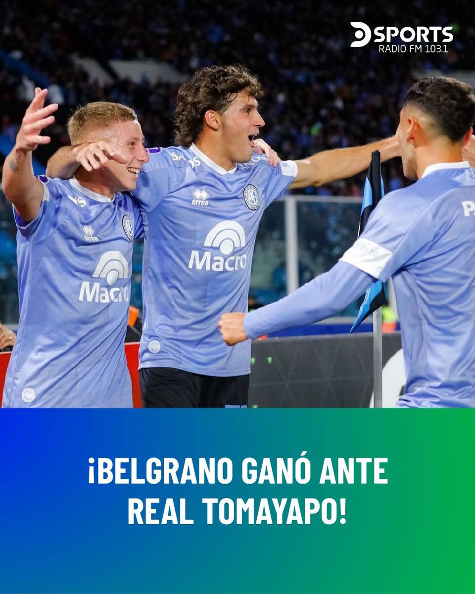 ¡EL #PIRATA OBTUVO UN TRIUNFO EN CÓRDOBA! 

🔵 Con un gol de Velázquez, #Belgrano ganó 1-0 ante #RealTomayapo en el Mario Alberto Kempes y sigue en la cima del grupo C de la #CopaSudamericana, aunque sus rivales tienen menos partidos.