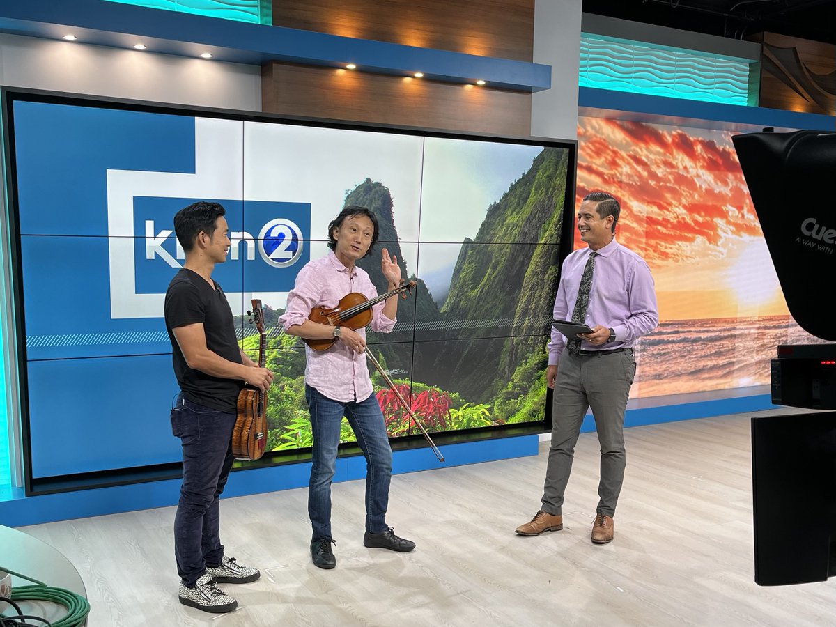 Spent the morning with Hawai’i Symphony Orchestra concertmaster Iggy Jang, ahead of the performance this Saturday at @hawaiitheatre. 🎻 We got to perform “Pianoforte”, off the ‘Grateful’ album. Such an honor. Mahalo for having us @KHONnews. 🙏