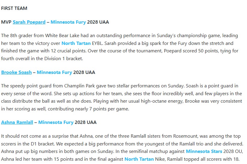 Thanks for the kind words @PGHMinnesota and @Gmachoops! And also a huge thanks to all of my awesome teammates who helped bring home the Championship!!