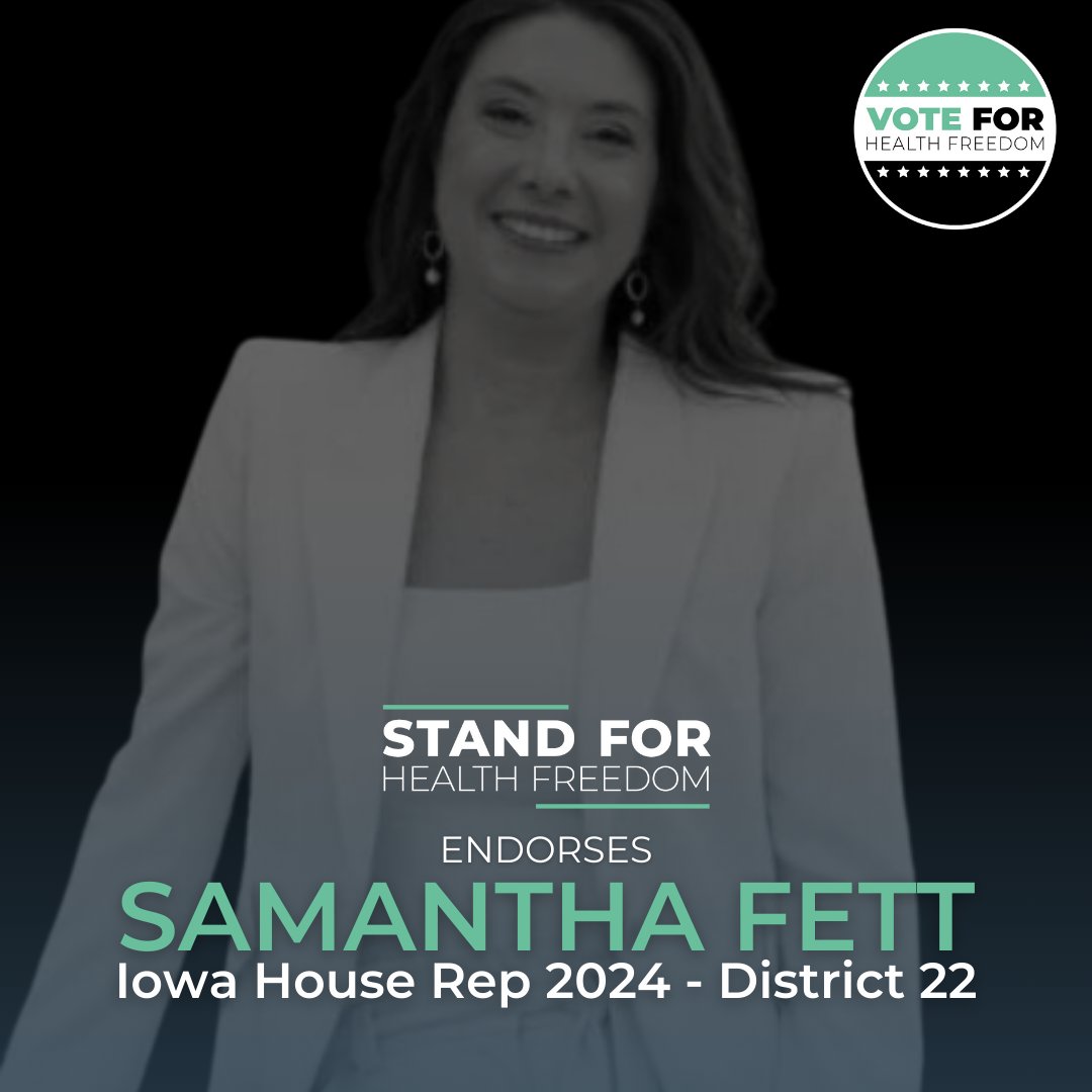 @standforhealth1 supports candidates who make and support policy to protect and expand individual and family choice in matters of personal health. We believe Samantha Fett will defend and expand these rights for Iowa residents.