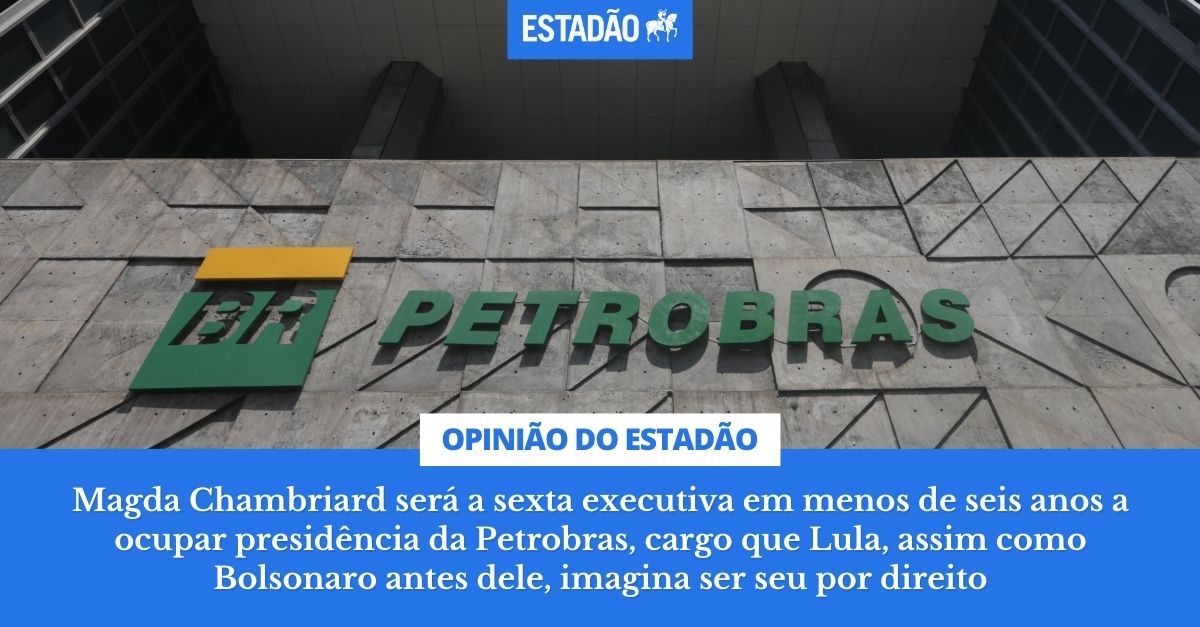 EDITORIAL: ‘Lula, o CEO da Petrobras’ – Lula da Silva quer avançar sobre a Petrobras desde o início de seu terceiro mandato, derrubando importantes obstáculos erguidos justamente para reduzir a ingerência política na empresa (@opiniao_estadao) bit.ly/3UJl3Zd