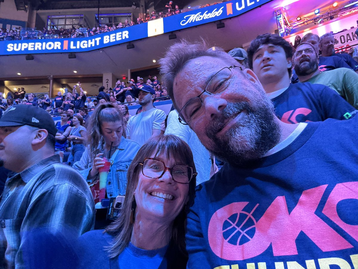 No better way to spend our 25th anniversary! @okcthunder #thunderup