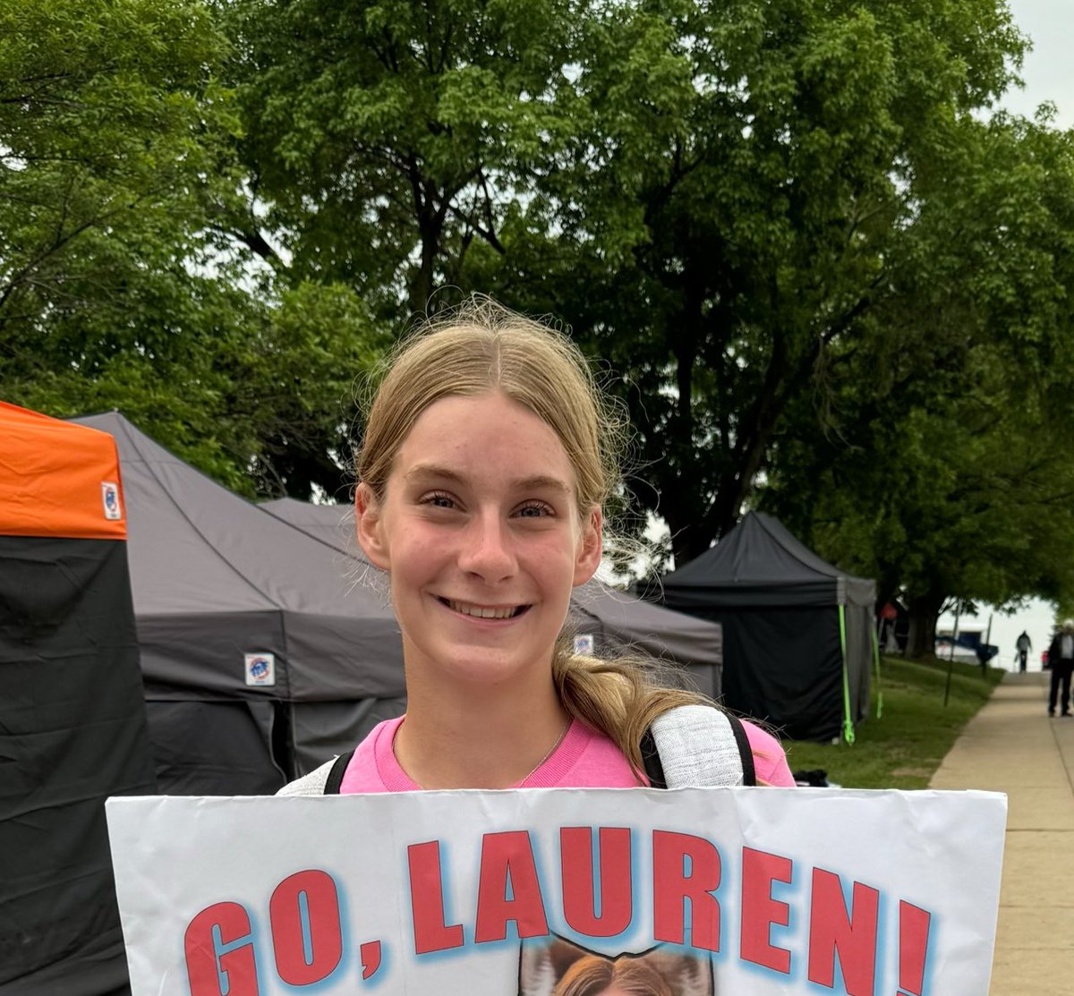 Lauren ran 1:01.46 in the 400