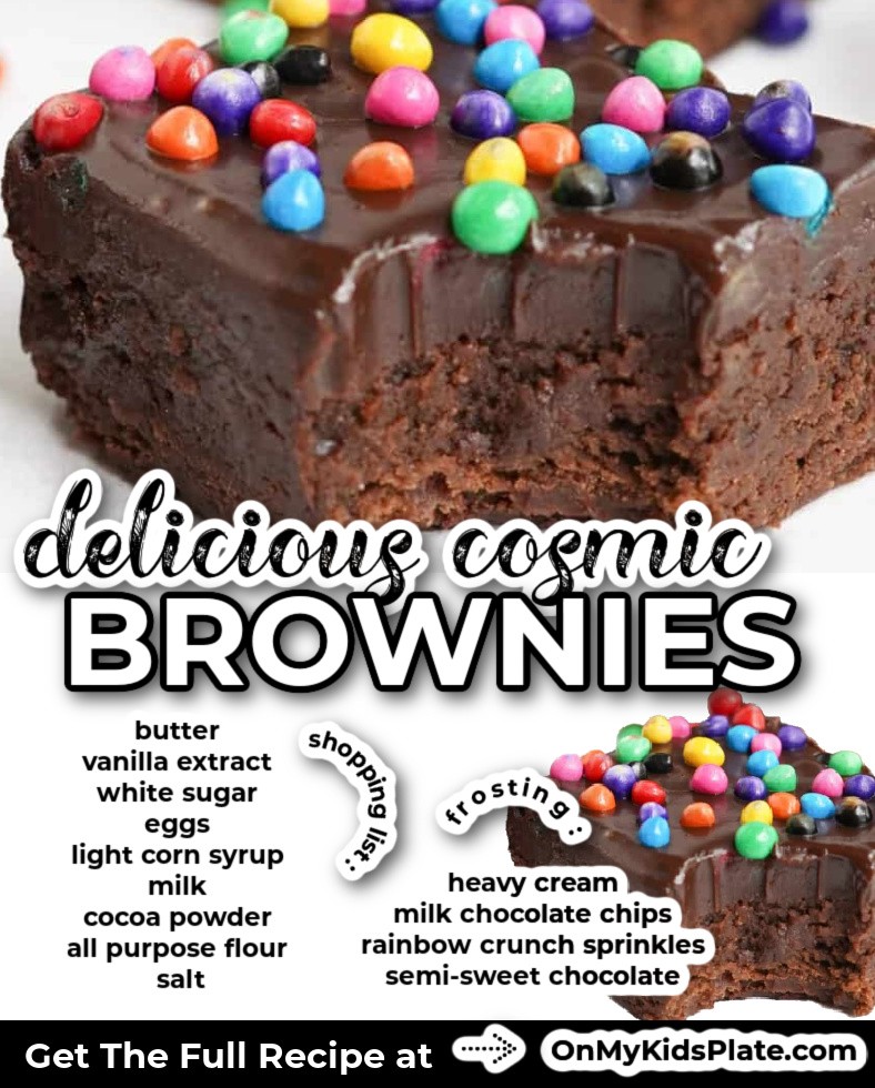 Gooey Cosmic Brownies-  Yes Please! onmykidsplate.com/cosmic-brownie… #chocolate #baking #brownies