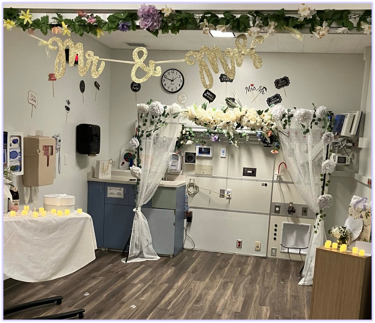 With metastatic cancer, the patient's time was unfortunately running out. Social work, nursing, doctors came together to make his final wish of marrying the love of his life come true. @3wishesproject_ #ICUwedding