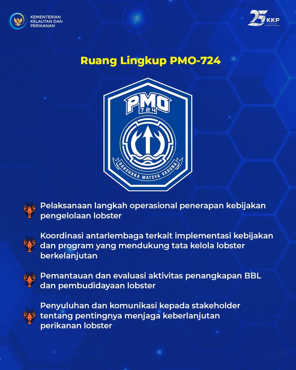 Tidak hanya melaksanakan operasional penerapan kebijakan pengelolaan lobster saja, PMO-724 juga akan memantau dan mengevaluasi aktivitas penangkapan BBL dan pembudidayaan lobster #PMO724 #TrenggonoJagaLobster #SaktiWahyuTrenggono