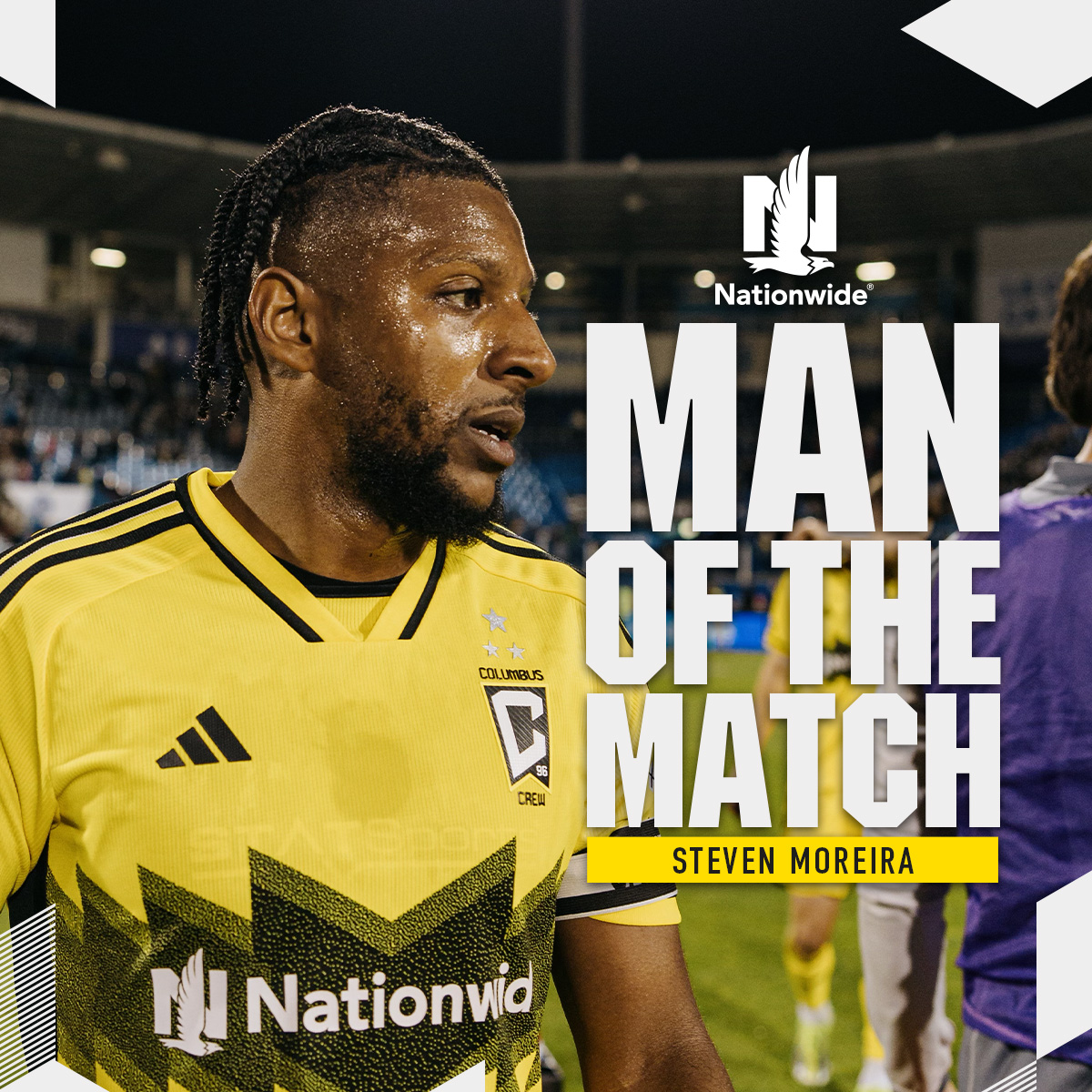 Magnificent Moreira 🎩🪄

Steven Moreira has been named tonight's Nationwide Man of the Match thanks to his stellar efforts in defense and attack. 

#Crew96 ✘ @Nationwide