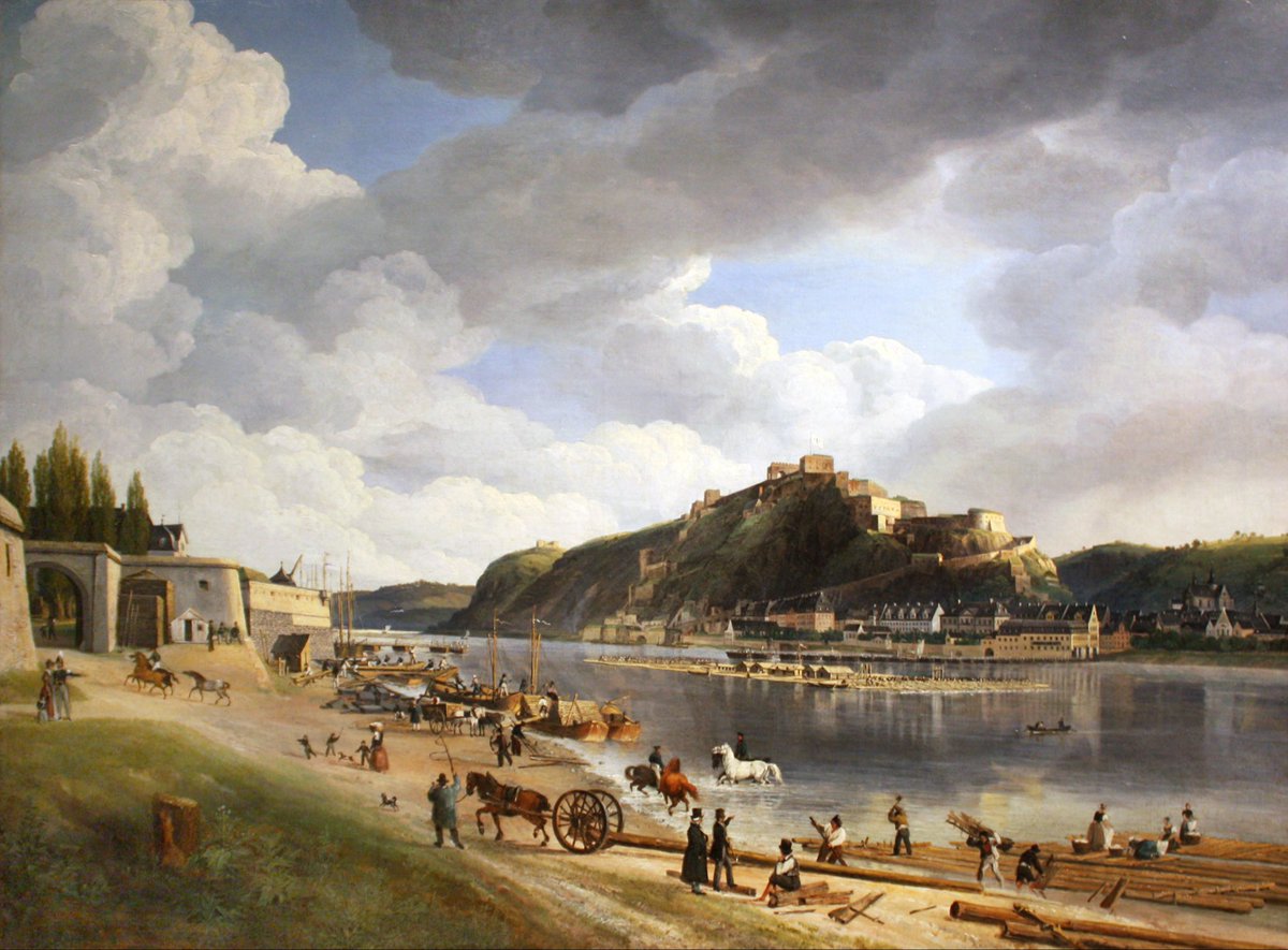 Koblenz-Ehrenbreitstein (1828), by Johann Adolf Lasinsky