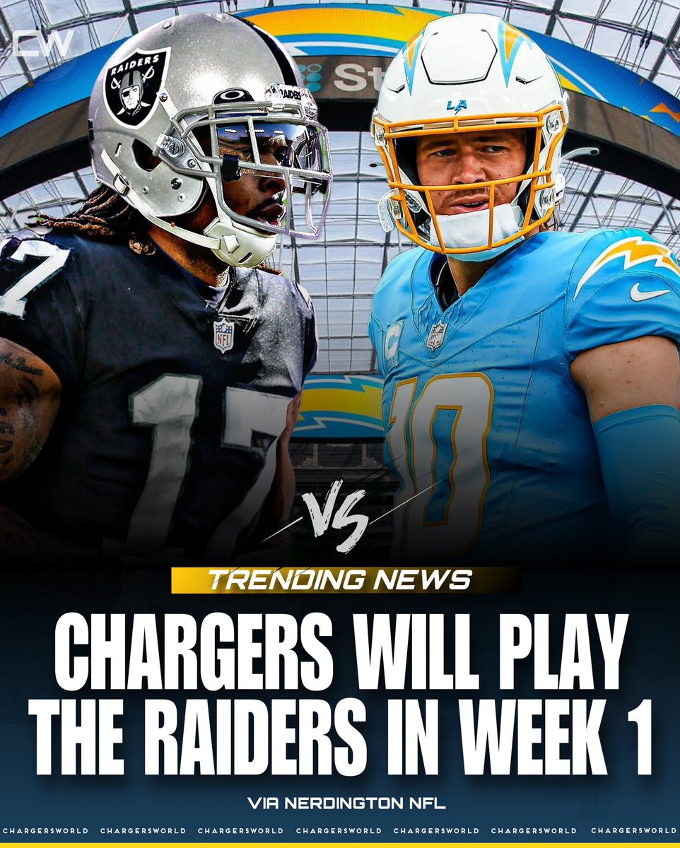 #Chargers vs Raiders in Week 1. 

What better way for Harbaugh & co. to start the season off than by beating down this loudmouth fanbase? #Boltup