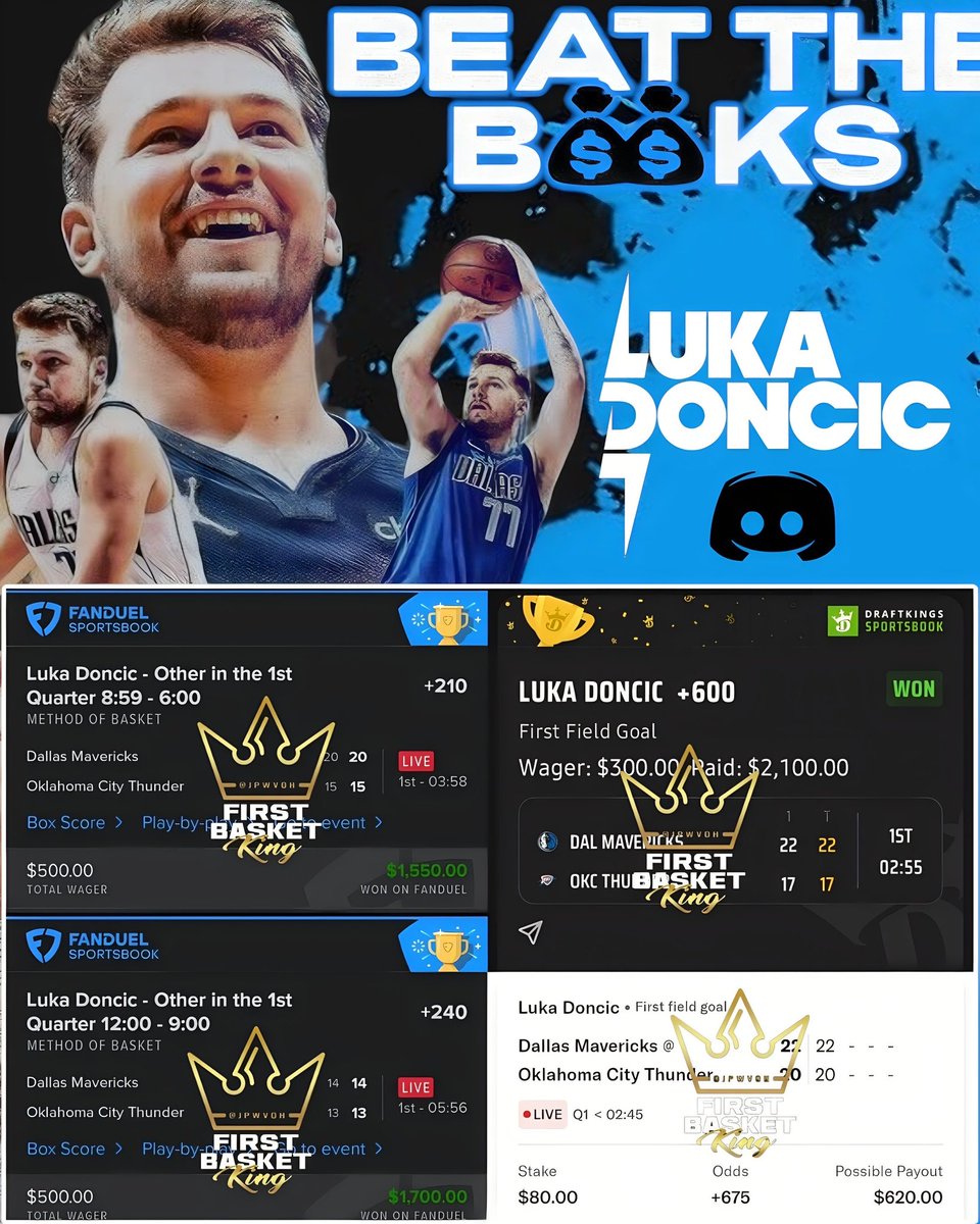 Luka Everything 💥💥💥 (@JPWVOH) 👑 +210✅ +240✅ +675✅ The greatest to ever FIRST ANYTHING‼️ Whop.com/beat-the-books