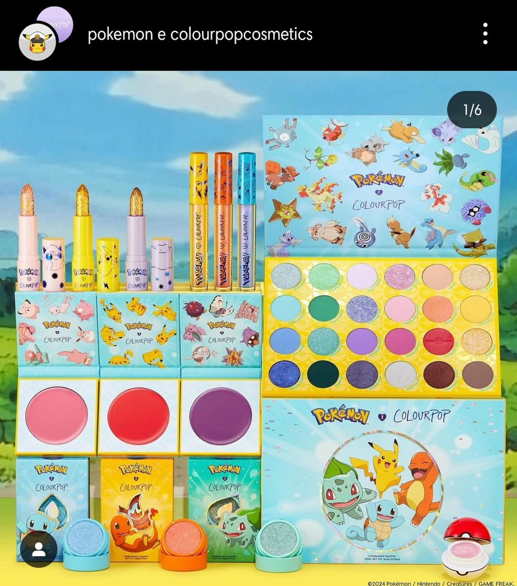 Gente EU VOU FALIIIIR 
A Pokémon lançou uma linha com a ColourPop e tô a pai xo na da!
