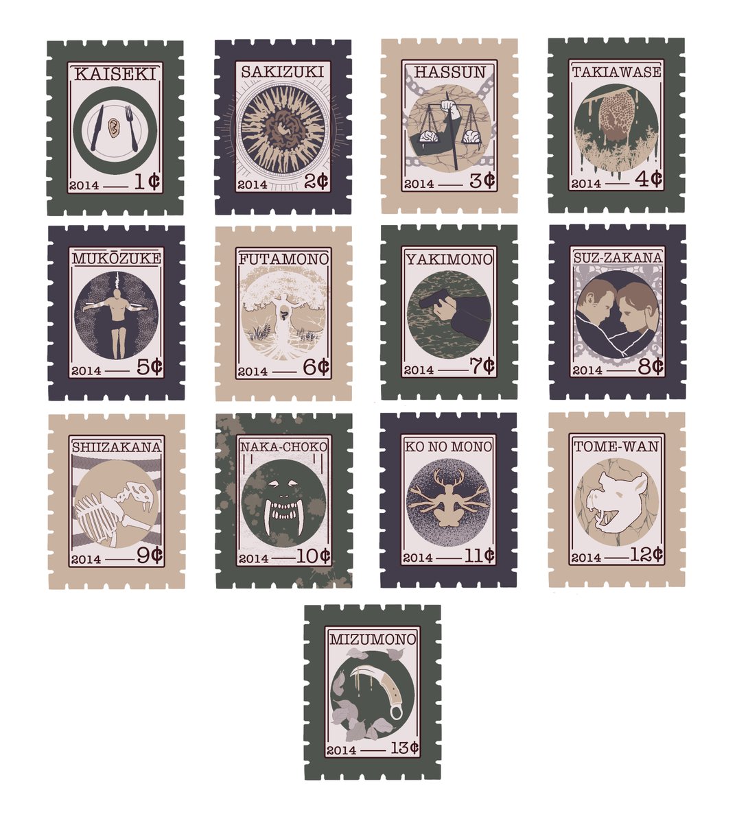 Finished the Hannibal S2 stamps! These were a lot harder than the first season...