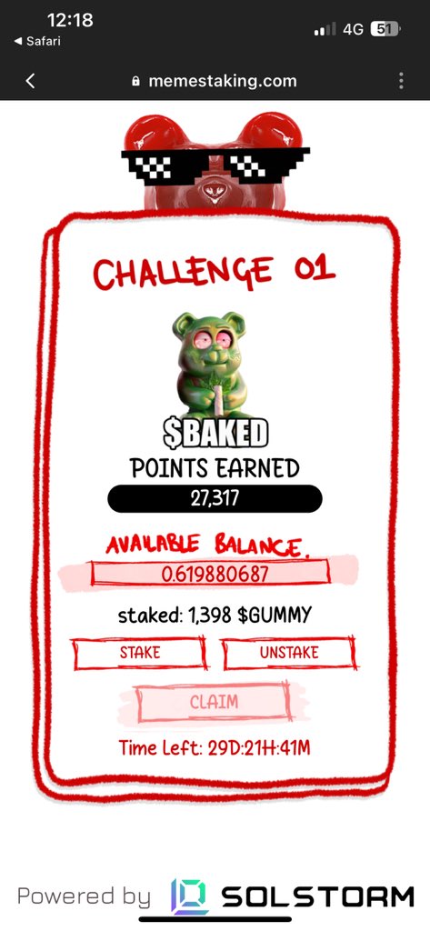 PeterMu06534187's tweet photo. @gummyonsolana Staking failed, just added some sol to phantom wallet fixed the problem!! https://t.co/KPALB7kpkd