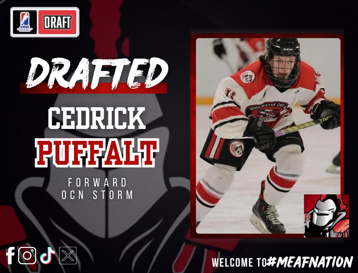 The Knights are proud to select , Cedrick Puffalt in the 7th Round of the 2024 GMHL Draft ! #KOM #MeafNation ⚔️