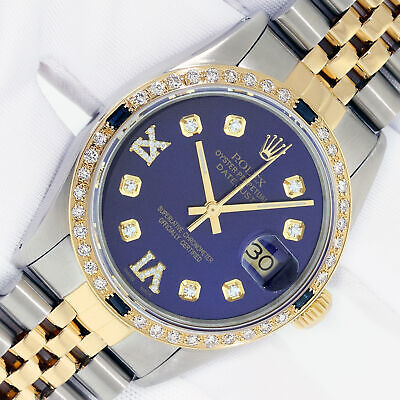 For Sale: Rolex Mens DateJust Blue Roman Diamond Dial Steel - 18k Gold Diamond Bezel Watch ebay.co.uk/itm/3153689318… <<--More #wristwatch #luxurywatches #vintagewatches