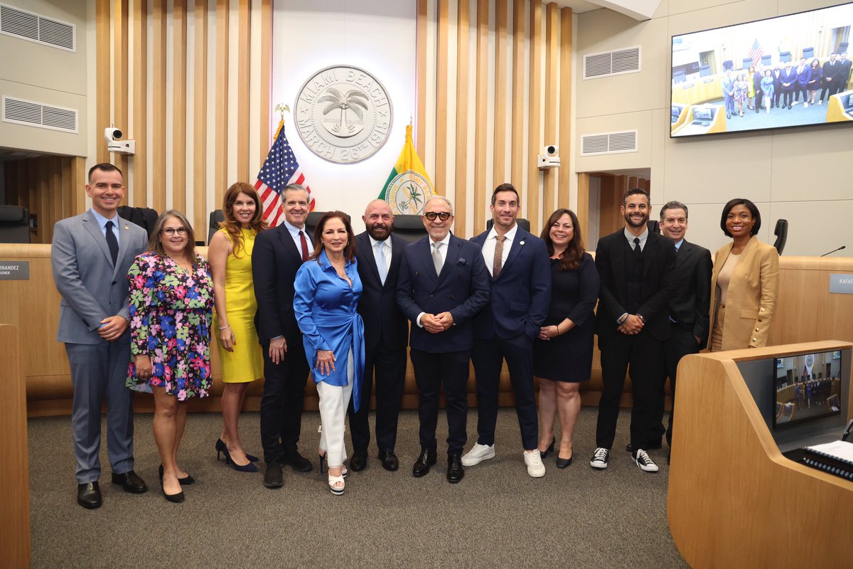 Led our first Commission Meeting in the newly renovated Chambers at City Hall — a place for robust policy discussions and legislation. Grateful for the Israel Consul General's invocation, and happy to welcome the Estefan's as we swore in our City Attorney, Ricardo Dopico. A new