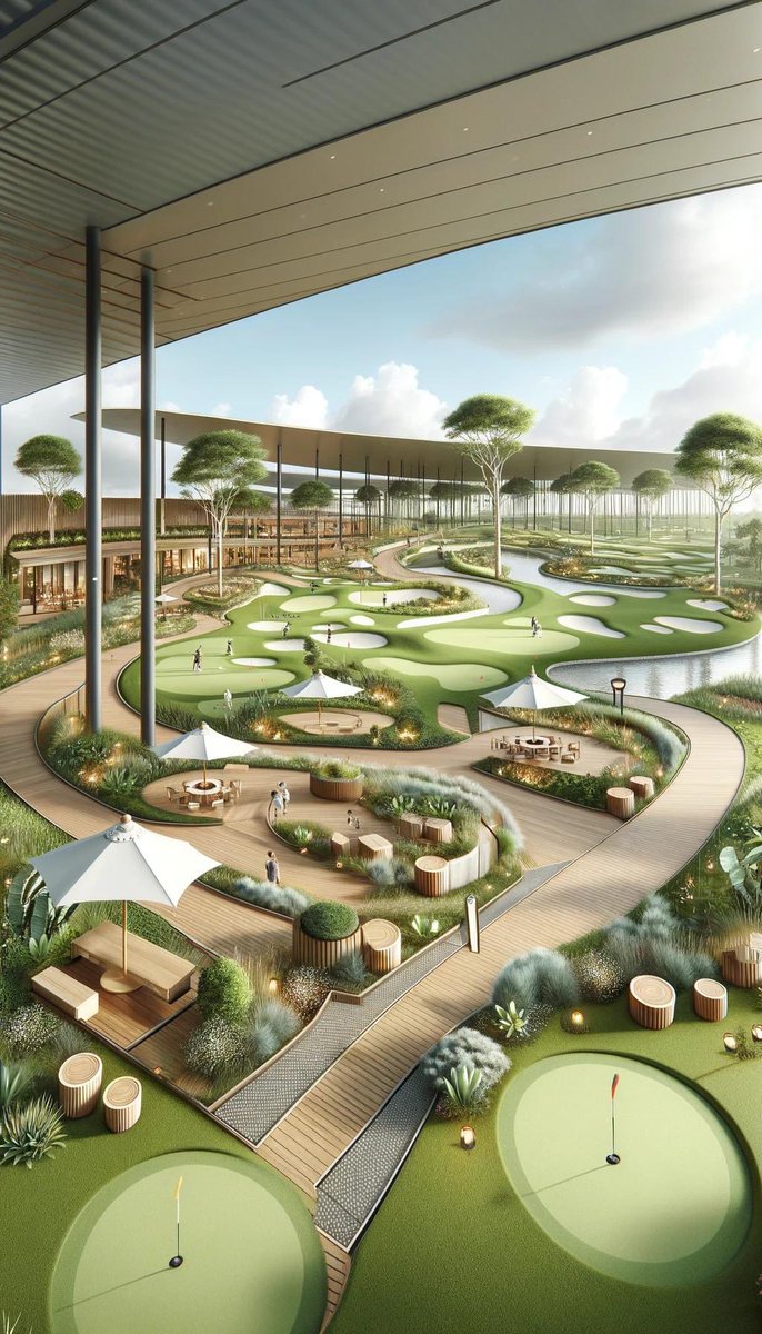 tuiyu's tweet image. 長年グランドゴルフにはまっている母にヒアリング。こんなグランドゴルフ場があったらいいそうで⛳️

#chatgpto 
#golf 
#グランドゴルフ