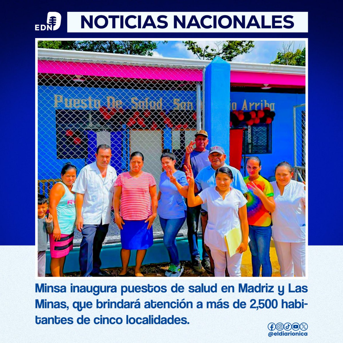 Con una inversión 2.7 millones de córdobas, se inaugura puesto de Salud Mirna González Rocha, de la Comunidad San Antonio Arriba, Municipio San Juan de Río Coco, Madriz. #Nicaragua