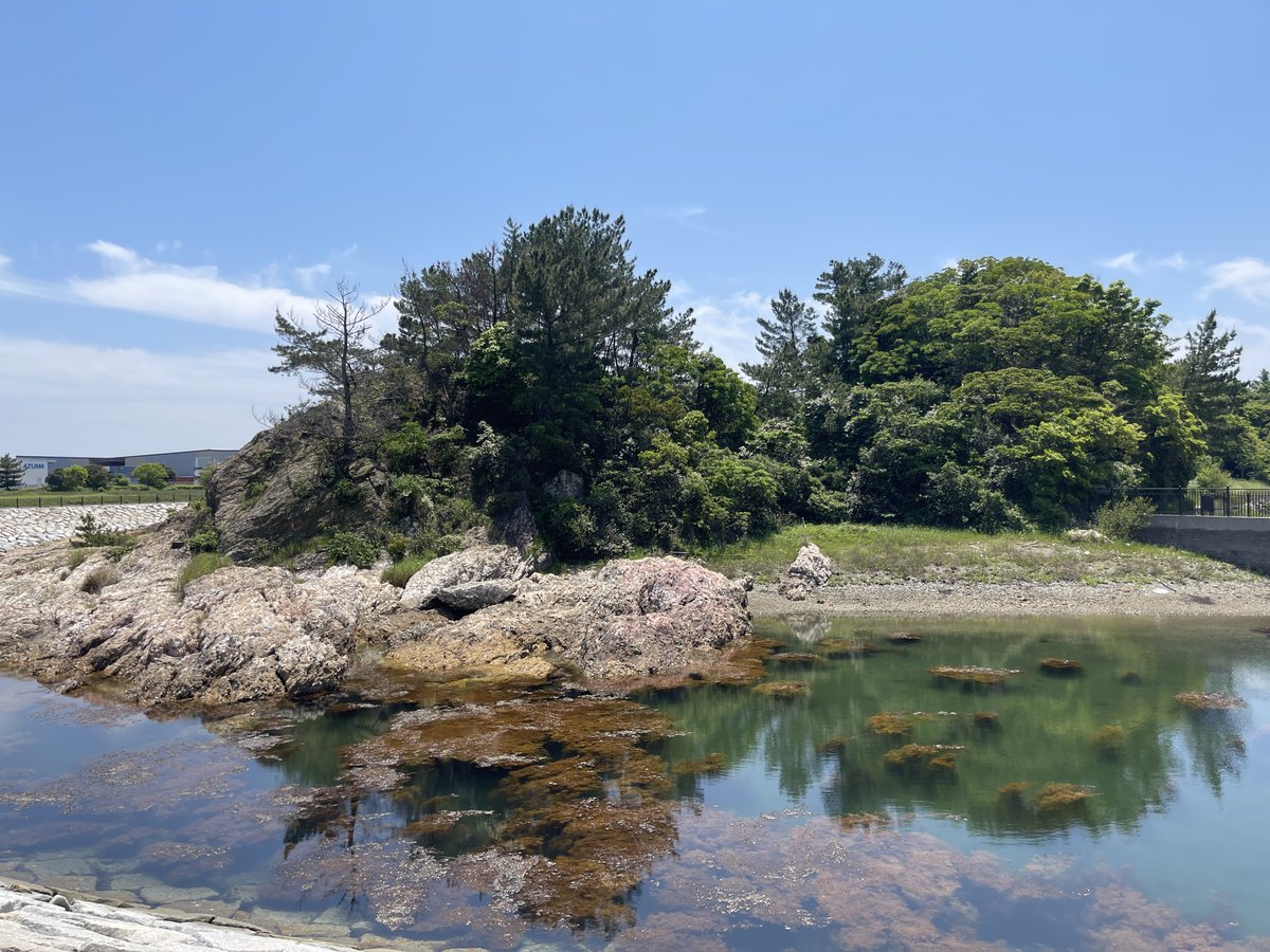 門司区の埋立地に残された「津村島」にある大きな岩！歴史を感じます✨