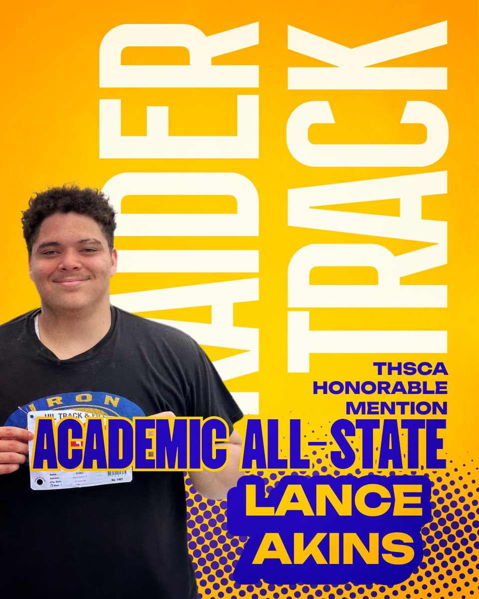 Talented and smart! Congratulations to our THSCA Academic All-State athletes! LANCE AKINS!