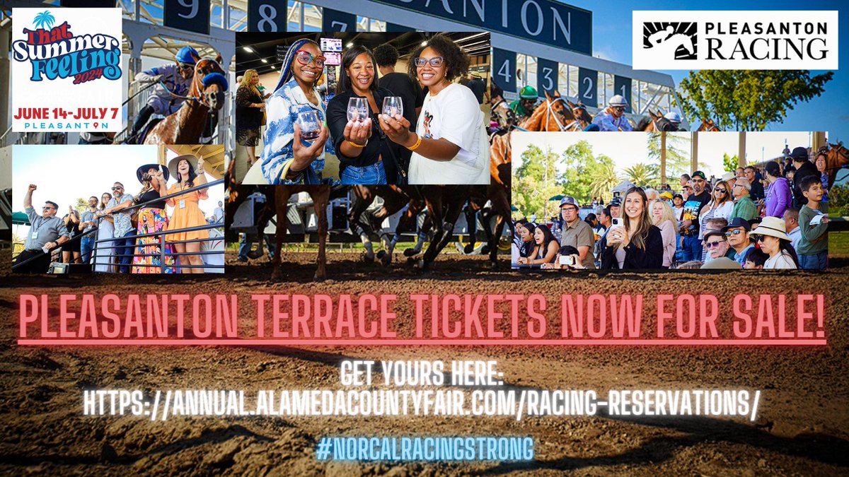 The Terrace is a great place to catch the action @ptown_racing! If you want to visit the announcers booth to watch a race with me at any @CARacingFairs tracks, just email me: Britishracecaller@gmail.com and we will fix it up!
Link to Terrace tix:  annual.alamedacountyfair.com/racing-reserva…