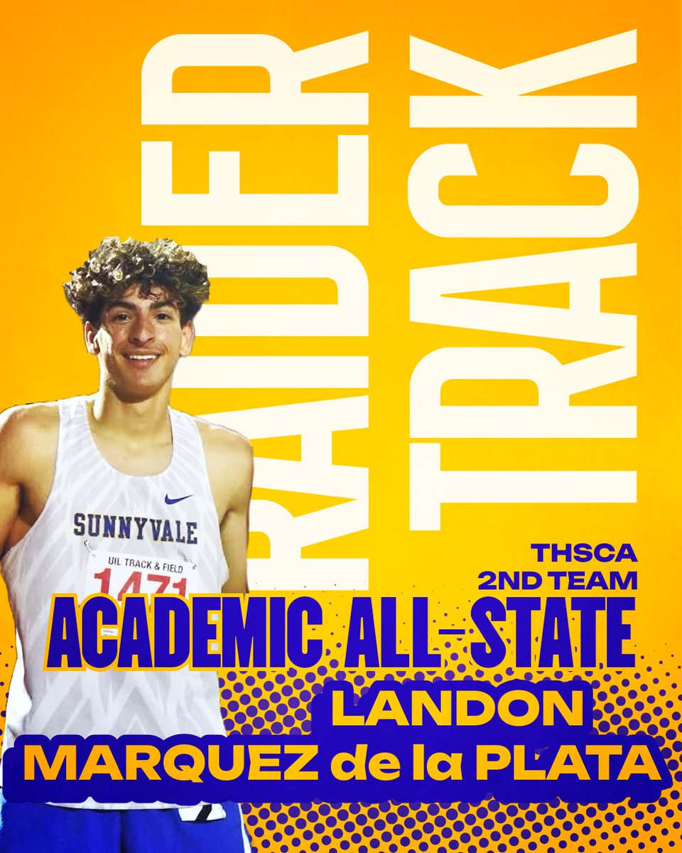 Talented and smart! Congratulations to our THSCA Academic All-State athletes! LANDON MARQUEZ DE LA PLATA!