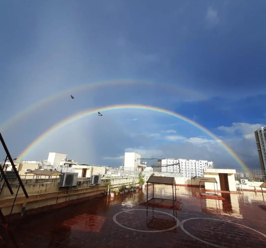 Double Rainbow seen over Chennai today morning..😍🌈