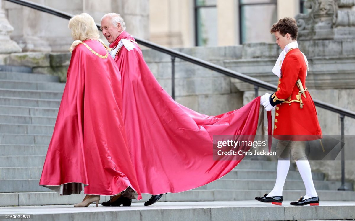 Why did King Charles and Queen Camilla not include Prince William's oldest son, Prince George, in today's ceremony at St. Paul's Cathedral? The role of carrying the Kings robes goes soley to the line of succession. Instead its the son of Rose Hanbury- Prince William's rumored