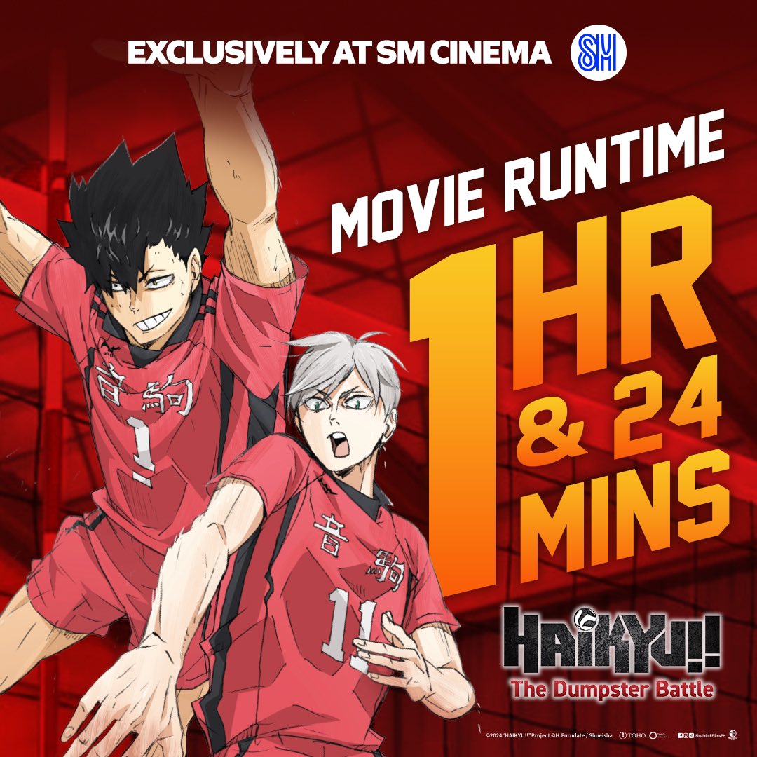 THE GAME IS THRILLING EVERY MINUTE 🔥

Watch ‘HAIKYUU!! THE DUMPSTER BATTLE,’ now showing at SM Cinema and IMAX!

BUY YOUR TICKETS NOW!
🔗: bit.ly/HaikyuuTheDump…
📱: SM Cinema app
🎟️: SM Cinema ticket booths

#Haikyuu #TheDumpsterBattle #HaikyuuTheDumpsterBattle