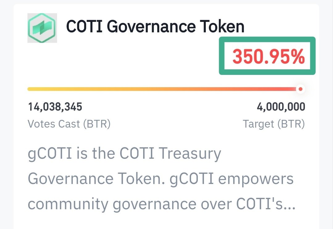 🔥 7 hours to go and $gCOTI is already over 100%. Listing will take place on @BitrueOfficial ✅