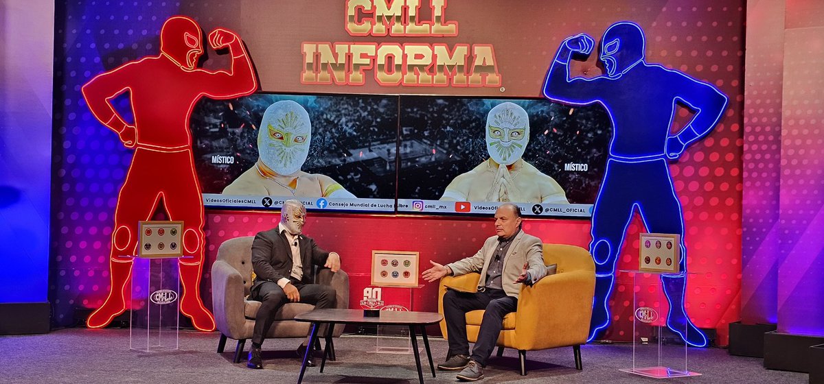 #CMLLInforma || El Rey de Plata y Oro, Místico, a punto de partir a Londres se encuentra en el Noticiero Oficial del CMLL… ¡no te lo pierdas! 📲 Transmisión En Vivo: cmll.com/cmll-informa/