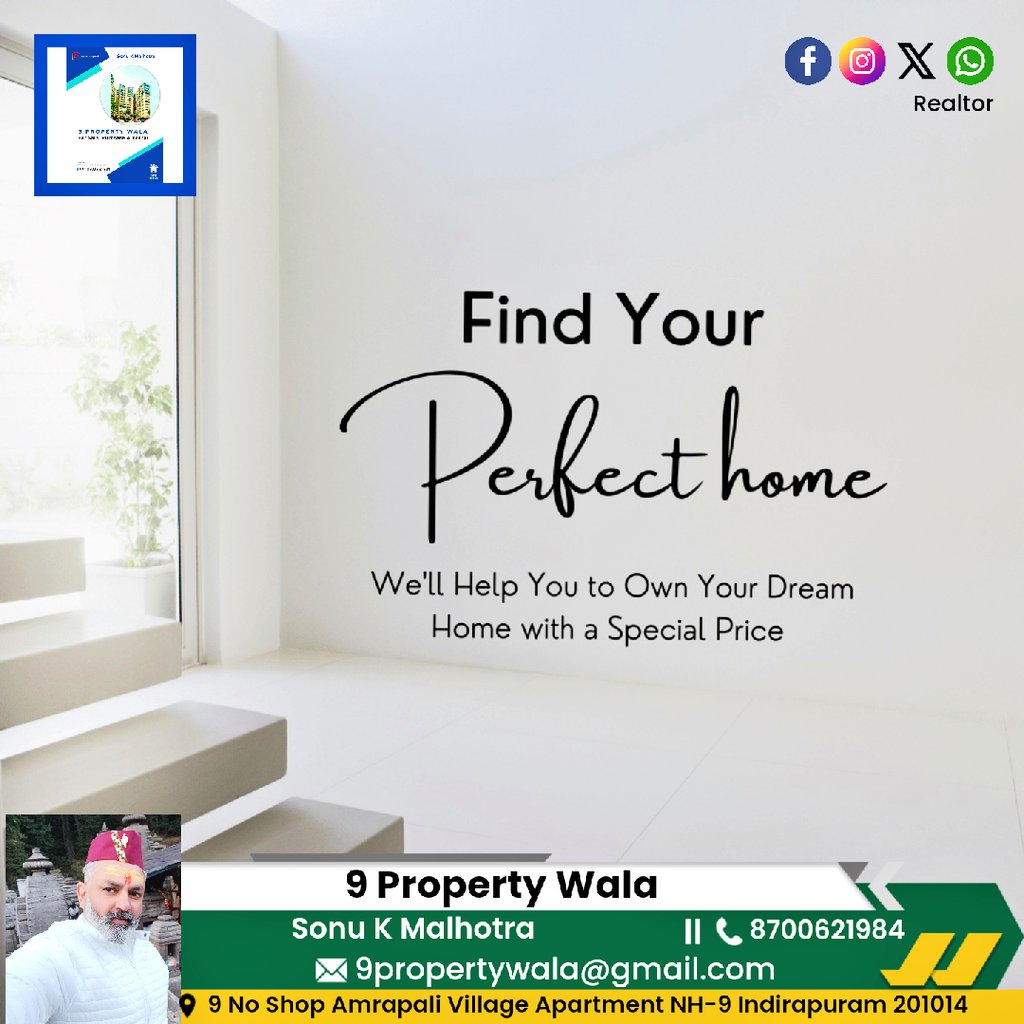 We'll help you to own your dream home with a special price.💰🏡 🤙 9311632755 #9propertywala #sonukmalhotra #2bhk #3bhk #flat #penthouse #shop #office #Indirapuram #home #realestate #realtor #realestateagent #property #investment #househunting #interiordesigner