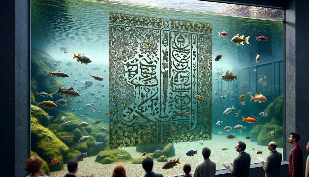 Aquarium Visitors Unsettled by Aramaic Algae Patterns