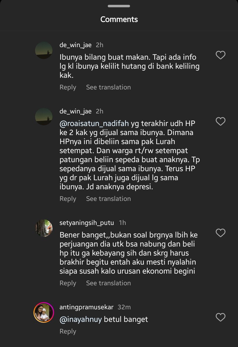 Dikasih hape + sepeda baru pun, ada kemungkinan bakal dijual lagi.