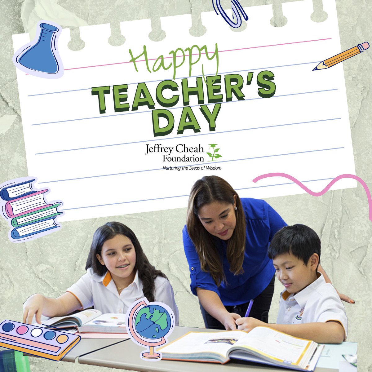 Today we celebrate all teachers who dedicated themselves to teaching, empowering, and raising the next generation with the gift of #QualityEducation. Teachers, we honour and appreciate you and all your efforts! Happy Teacher’s Day from all of us at the Jeffrey Cheah Foundation!