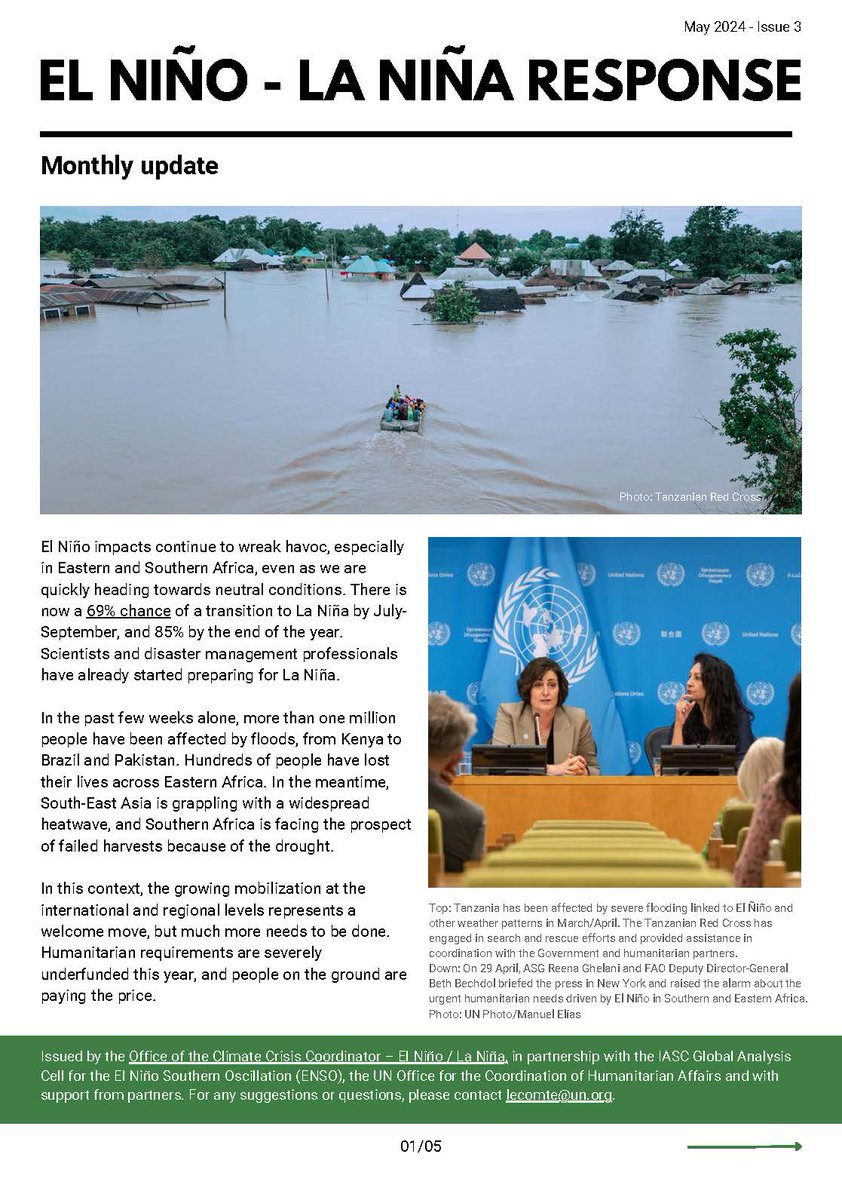 Our May #ElNino update is out: ▪️ Floods in East Africa. ▪️ Interview with @WWAttribution. ▪️ Stories from @ICRCNairobi, the Philippines and Malawi. Read for more: reliefweb.int/report/world/e…