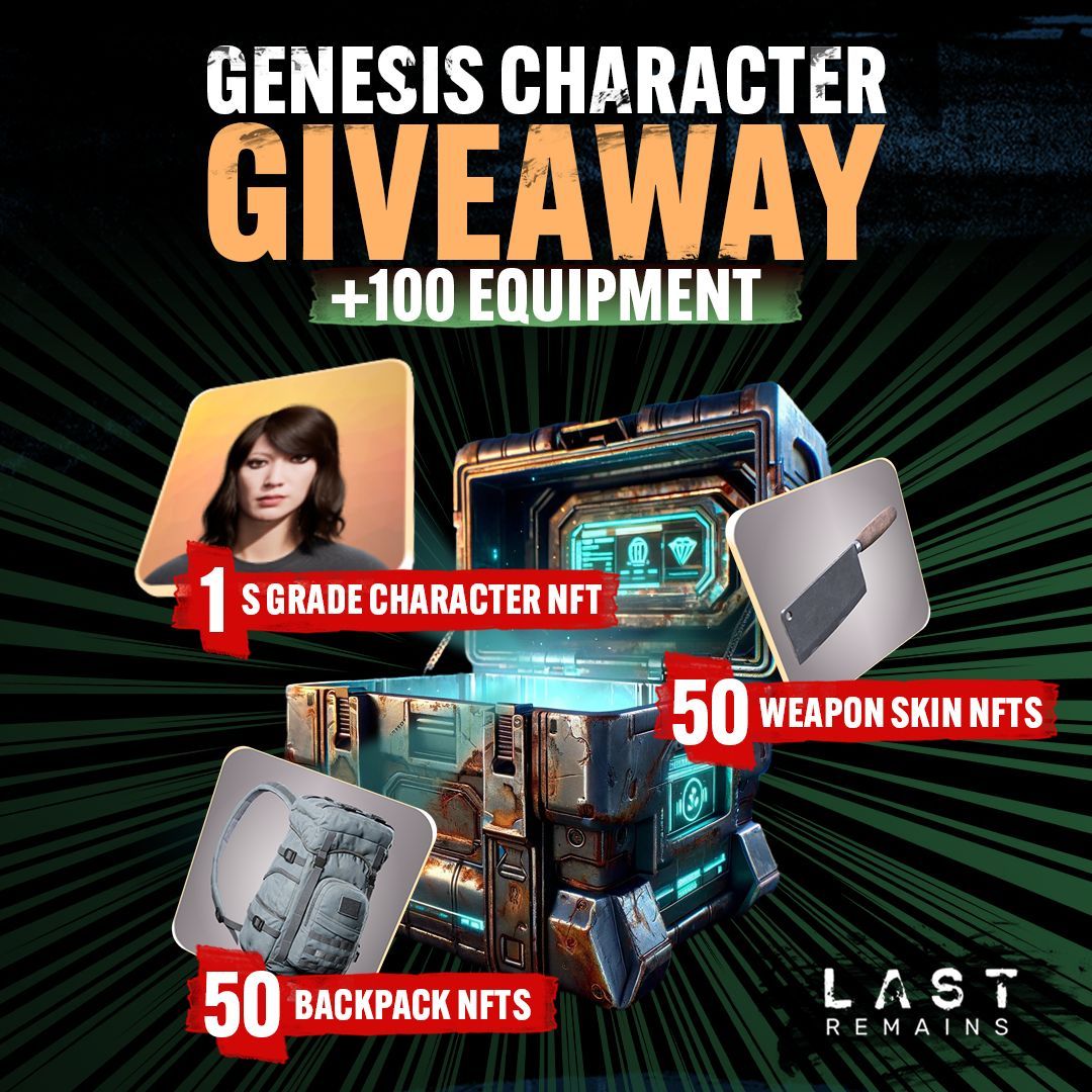 PlayLastRemains's tweet image. Last Remains Genesis Character NFT Giveaway 🧟️

Win a Grade S NFT, November the Assassin (last sold for 0.91 ETH), along with 100 Equipments!

Complete the quests and rack up entries for a chance to win.

Click to join if you dare: bit.ly/LastRemains-Gi… 

#PlayLastRemains