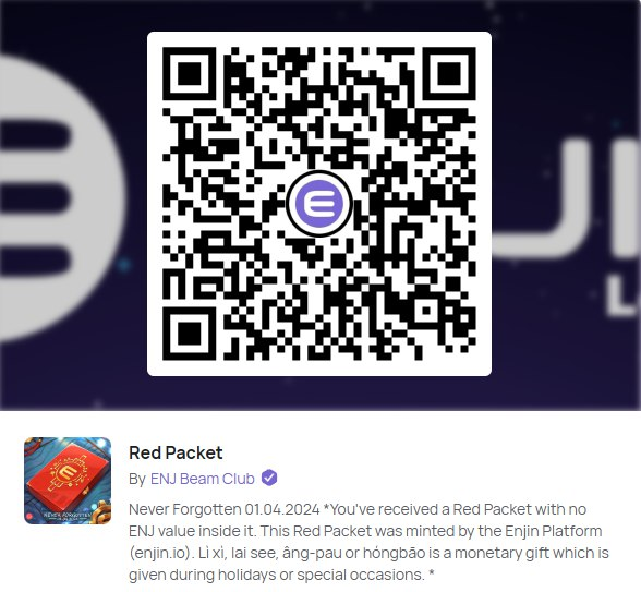 💜Next Enjin Legacy QR drop💜
#Enjin #ENJBeamClub #FuelTheEnjin #NFTio #TheMultiverseContinues #NFTCommunity