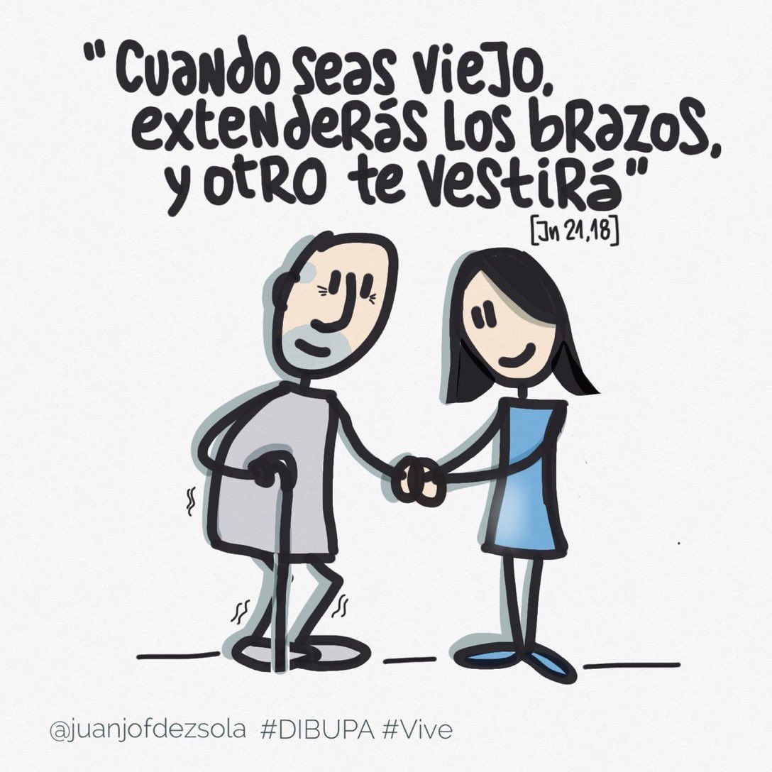 #PascuAfirmaciones 47

Las personas mayores 
merecen ser tratadas 
con consideración. 
Cuidémoslas, 
escuchémoslas, 
valorémoslas… 
y respetemos 
sus criterios, 
para que puedan 
vivir su vida.

#VisualThinking #DIBUPA 
#Pascua #Vive