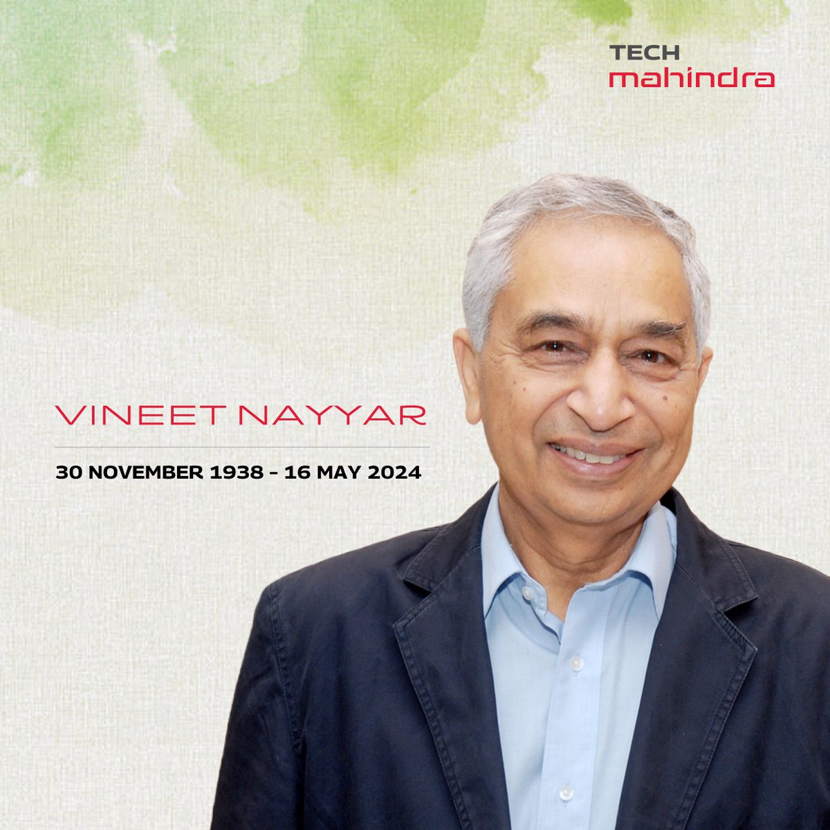 It is with immense sadness that we mourn the passing of a titan in the @MahindraRise family, Vineet Nayyar, former Vice-Chairman of Tech Mahindra, renowned for his statesmanship, sharp business acumen, and dedication to society. Our thoughts and prayers are with his family
