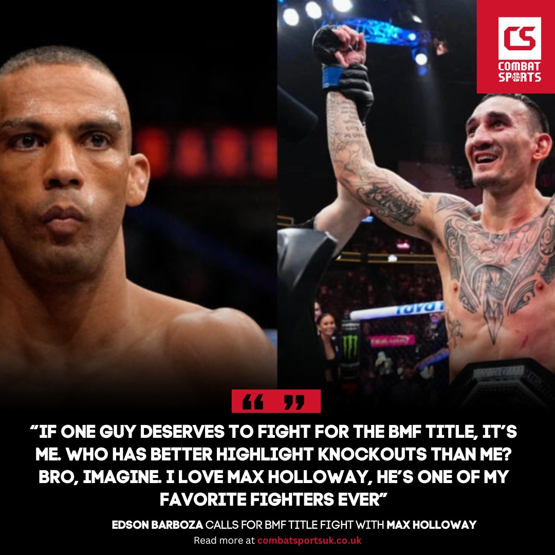 Edson Barboza wants to fight for the BMF title against Max Holloway 🔥