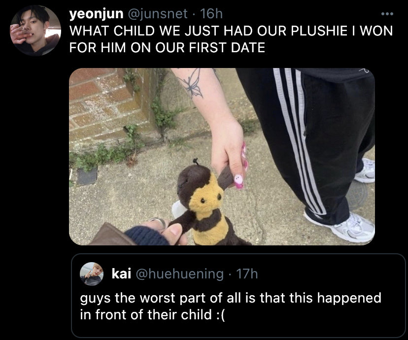 mini beomjun au; 🦊🧸 where yj proposes to bg with a ring pop which leads to bg starting a hate train towards yj on twitter