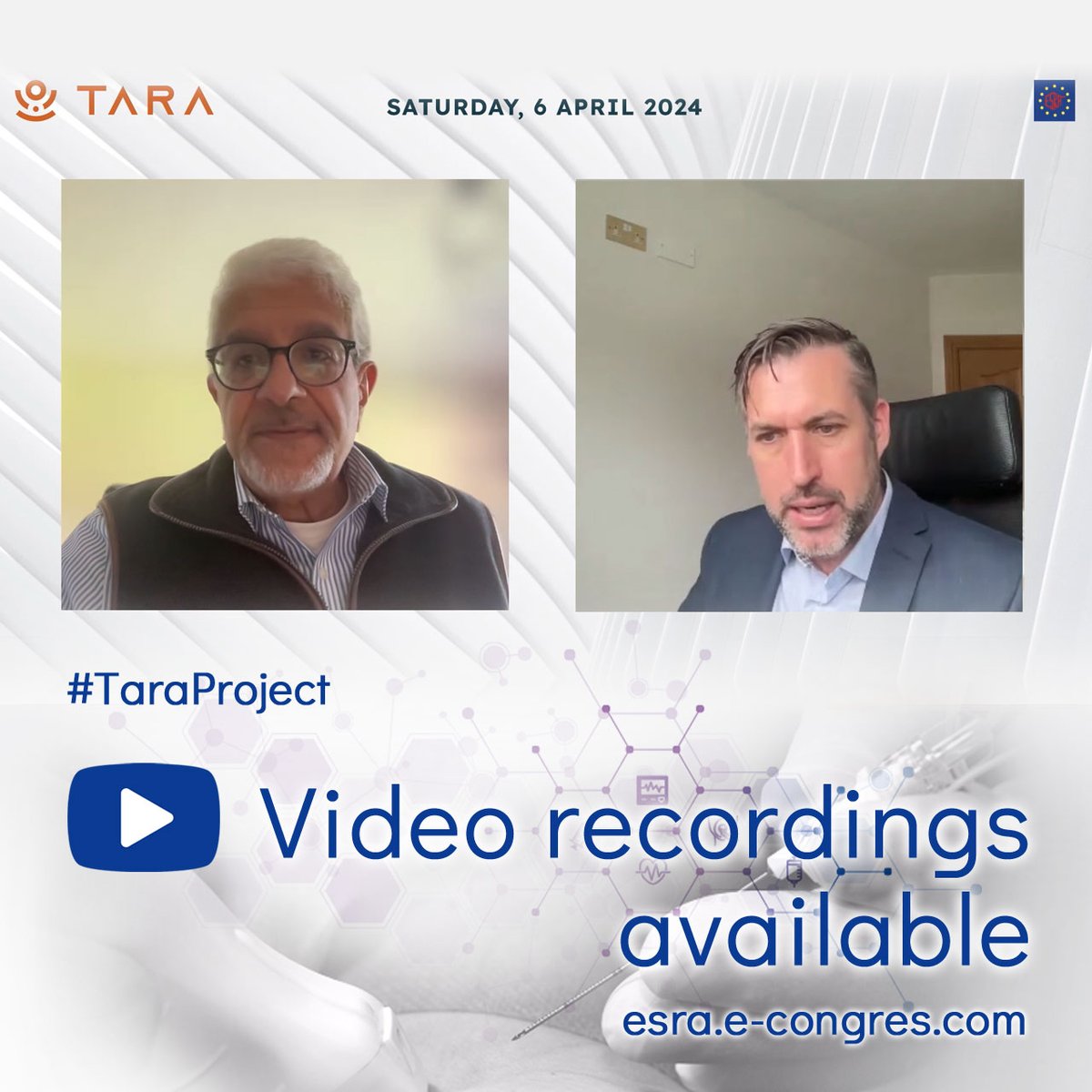 All TARA sessions broadcasted live during the #eESRA2024 are still available for replay! ✅ FREE access 🧠 #TaraProject's goal is to make migraine treatment more accessible by lowering the cost and risk of medical procedures 👉 Watch to learn more: esra.e-congres.com/en/differe/eve…