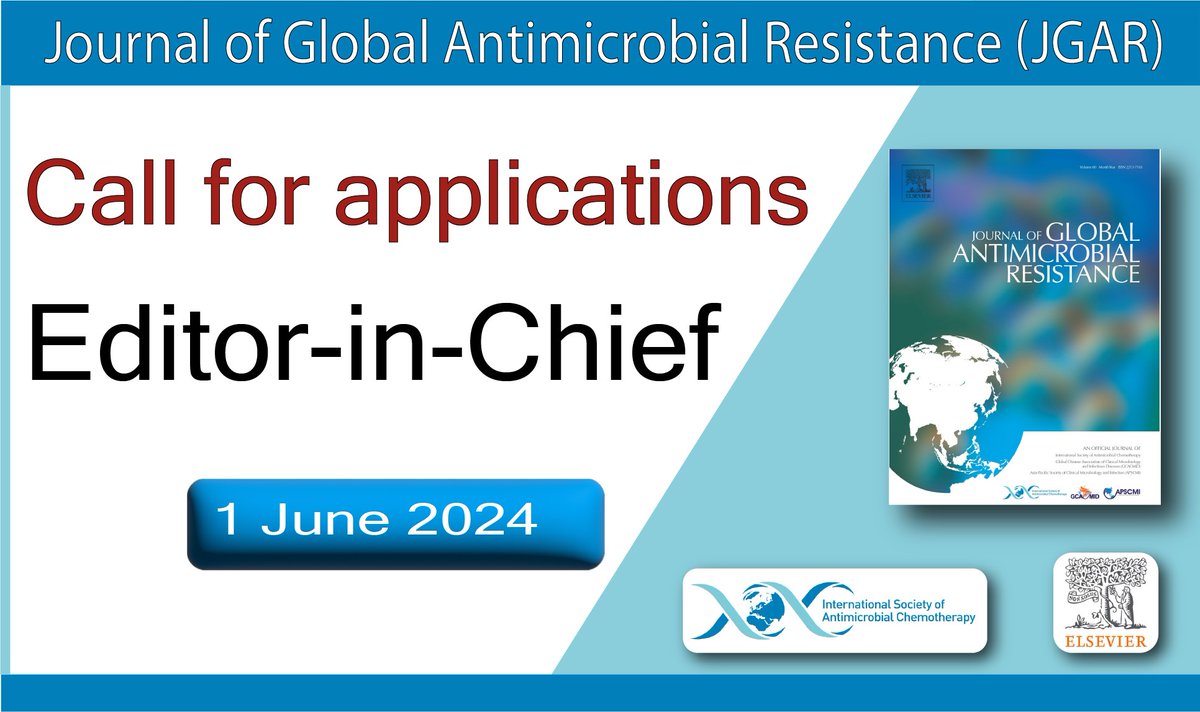 📢Deadline approaching | #JGAR Editor ISAC journal, the Journal of Global Antimicrobial Chemotherapy, seeks a new Editor to succeed founder, Prof. Stefania Stefani Candidates must be actively involved in research areas covered by #JGAR Read more⬇️ tinyurl.com/42wz89k9