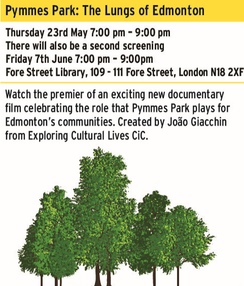 Pymmes Park: The Lungs of Edmonton - 
Join Exploring Cultural Lives CiC for the premiere of a new community film celebrating Pymmes Park  @HeritageFundL_S #UntoldEdmonton  
Book here 
orlo.uk/z7cuT 
#EnjoyEnfield