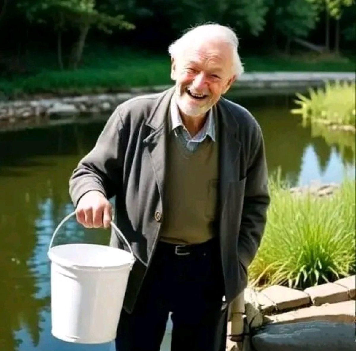 An elderly man owned a large farm for several years and he had a large pond on the far end of his property. It was properly shaped for swimming, so he fixed it up nice with picnic tables, horseshoe courts, and some apple and peach trees. One evening the old farmer decided to go