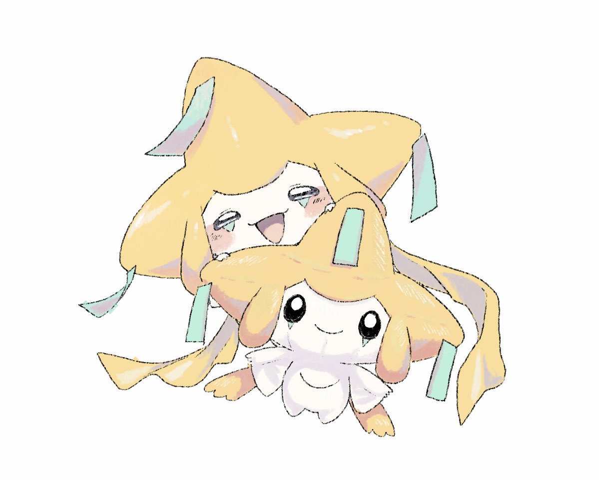 jirachi looking at viewer blush smile open mouth simple background white background closed mouth  illustration images