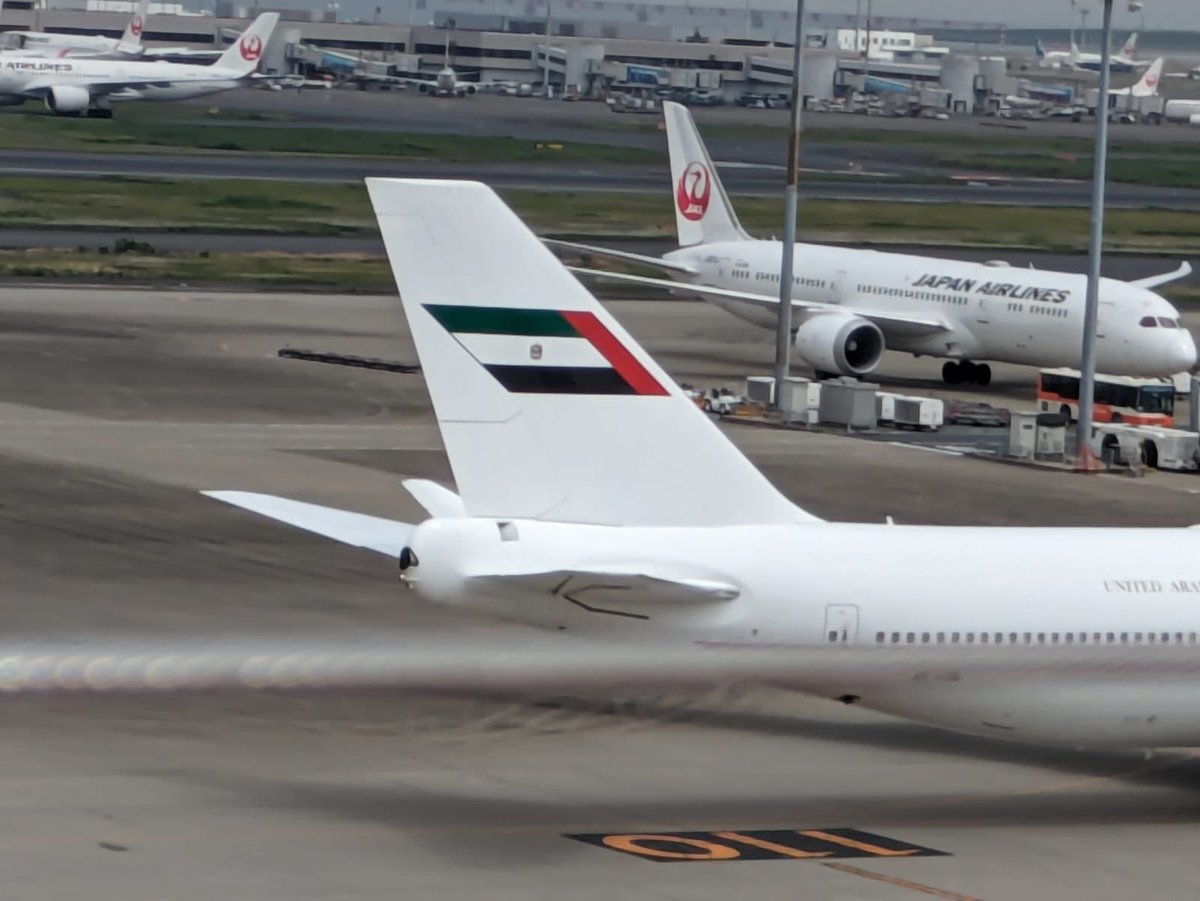 羽田空港第3ターミナル
人だかりができたと思ったらドバイ・ロイヤル・エア・ウィングのボーイング747でした
もう退役が進んでいるので空港でもレア機種になっていますね
大人気でした